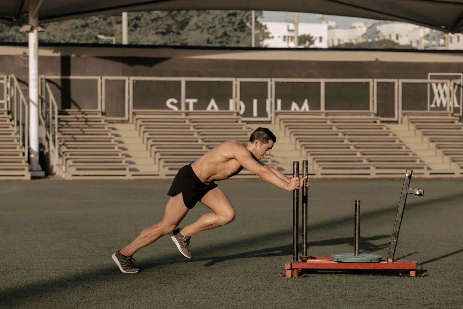 Sled training at McKinley Hill Stadium, A-Game x Mond campaign